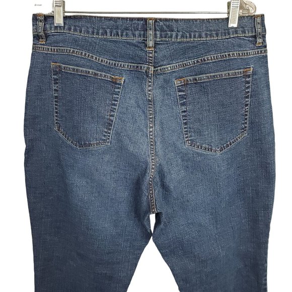 Old Navy Size 18 Short Jeans At Waist Bootcut Stretch Crosshatch Blue Denim - Picture 5 of 9